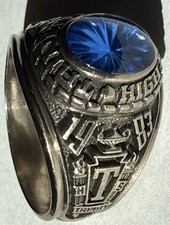 1983 Trinity High School Class Ring Balfour Quasar Plus Blue Stone Vintage picture