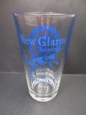 BLUE Spotted Cow Pint Glass New Glarus Brewing Co. of WI Colonel Hart's CH picture