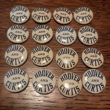 Lot Of 16 Original 1928 HOOVER & CURTIS Campaign Pinback Buttons 7/8” Litho Tin picture