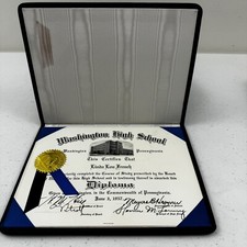 Vintage 1957 Washington High School Diploma Washington Pennsylvania picture