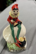 Belleek Irish Vintage RARE Leprechaun Painted 5” Elf Pixie picture