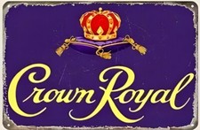 Vintage Crown Royal Metal Tin Sign 8x12 Iron Wall Hanging Plaque Garage Decor picture