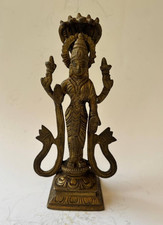 1900s Rare Antique India VISHNU Shesha Bronze Figure HINDU Museum Collectible picture