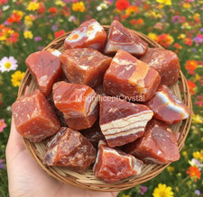 3PCS Natural Raw Carnelian Stone Red Crystal Healing Home Decor Energy Gifts picture
