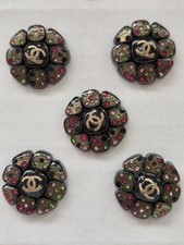Vintage CHANEL Metal Multicolored Button Set 23mm picture