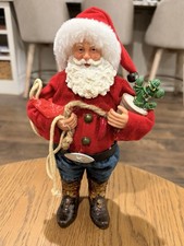 Vtg Dept 56 Possible Dreams Clothtique Cowboy Western Santa Lasso Cactus Jeans picture