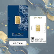 2.5g Gold Bar PAMP Suisse Lady Fortuna 24K 99.99% Gold Bar with Full Assay Card picture