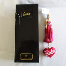 Vintage 1998 Christopher Radko BARBIE Elegant Holiday Glass Ornament Pink Heart picture