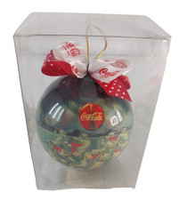 VTG 1995 Coca-Cola Christmas Ornament Polar Bears in Box Holiday Tree Ball picture