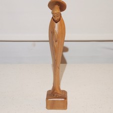 VTG Hand Carved wood St Mary Madonna Christian Religious Statue Figurine 8.5