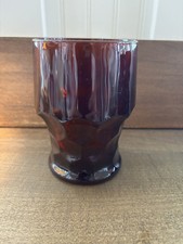 6 - Vintage Anchor Hocking Gregorian Tumblers Ruby Red Honeycomb 4 1/4