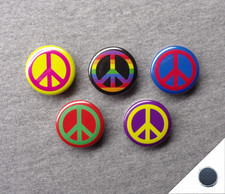 Peace Sign 5-Set 1.25” Magnets Multicolor Protest Hippie 60’s Repro Love Not War picture