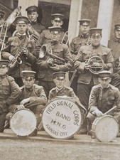 Antique Signal Corps Band Soldier Military Troop Cabinet Photo Kansas City MO picture
