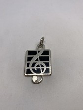 AUTHENTIC TIFFANY & CO. PENDANT TREBLE CLEF MUSIC SIGNED STERLING SILVER 12g 925 picture