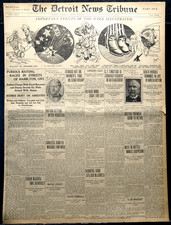 1906 Detroit Newspaper Front Page - Hamilton, Ontario Street Car Strike picture