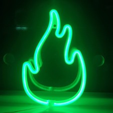 JYWJ Flame LED Neon Signs Desktop Wall Decoration Light(Green) Green picture