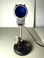 VTG CENCO CAST IRON BASE SCIENTIFIC INDUSTRIAL SM. BLUE LENS DESK LAMP LIGHT USA picture