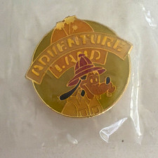 Vintage Walt Disney Productions Goofy Adventureland F.D. Firefighter Enamel Pin picture