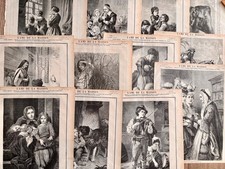 23 Antique 1870s French Engravings L’Ami de la Maison Victorian Art Ephemera LRG picture