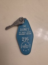 VTG The Dunes Motel  Hotel Room Key Fob #216 Rockway Or Vacation picture