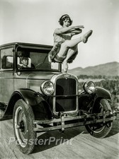 1920s FLAPPER GIRL 💜 8x10 Photo - Vintage Car Period Portrait picture