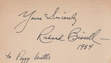 RICHARD BISSELL 1913-77 Hand Signed Autograph 3x5 CARD -TONY AWARD WINNER AUTHOR picture