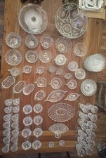 Vintage Fostoria Crystal 🌹100.00$ set 76 pcs Punch Bowl, Goblets & Plates picture