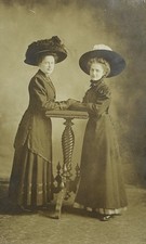 Antique RPPC Edwardian Women Fashion Big Merry Widow Hats Kruxo Postcard E-6 picture