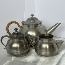 Vintage Selangor Pewter 3-Piece Tea Set Pre 1992 picture