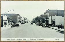 1940s Main Street Looking East Florence Colorado Postcard 11-14 Rialto Unposted picture