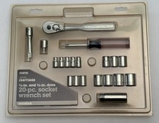 Sears Craftsman 1/4” & 3/8” drive 20-pc Socket Wrench Set ~ Standard ~ 34721 Nos picture