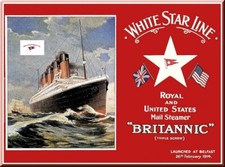 BEAUTIFUL RMS BRITANNIC, TITANIC'S SISTER SHIP, GORGEOUS REPRINT 1914 picture