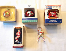 LOT OF 5 VTG San Francisco 49ers Christmas Ornaments MONTANA  91 Super bowl picture