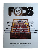 Premier Soccer Foos Foosball Table Flyer Vintage Original Foldout Art 8.5