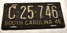 Vintage 1946 South Carolina License Plate picture