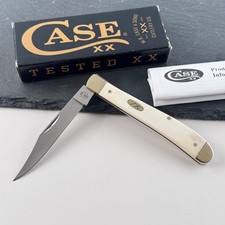 Case XX Slimline Trapper 13312 Smooth Natural Bone Stainless Steel Pocket Knife picture