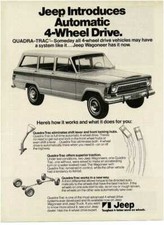 1973 JEEP Wagoneer w/ Quadra-Trac automatic 4-wheel drive Vintage Print Ad picture
