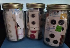 Mystery Sewing Jar Vintage Sewing Notions Lot Thread, Needles, & Loads of Button picture