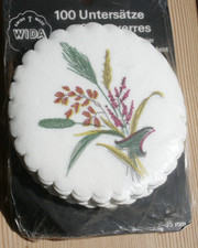 100 Vintage Wida Swiss Crepe Paper Coasters Fall Bouquet 3.75