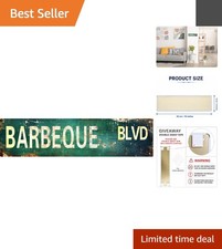 Stylish 16x4 Vintage Metal Sign - Barbeque Blvd for Kitchen and Bathroom Decor picture