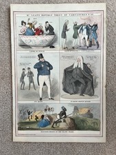 RARE McLean's Monthly Sheet of Caricatures Hand Color Satire Cartoons No. 27 picture