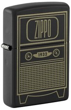 Zippo Vintage TV Design Black Matte 48619 picture