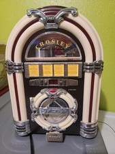 Crosley CR11 Lighted Tabletop Jukebox AM/FM Cassette Radio Retro Style Works picture
