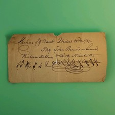 1787 Philadelphia Bank of North America Check Coates John Brown, Miller picture