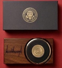 Rare Authentic 2nd Term President Trump VIP White House Challenge Coin Coasters picture