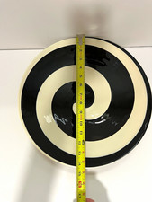 Murano Black & White centerpiece bowl 14” vintage Yalos Casa Murano art glass  picture