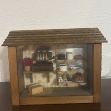 Vintage Wooden Wall Diorama Shadow Box Miniature Room Scene Bakery picture