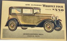 PC ~ New Superior Whippet 4 Coach $550 (f.o.b. Toledo) Perham, Minn. 1929 ad picture