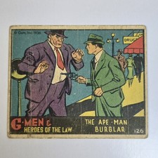 G-Men & Heroes of the Law Gum Inc, #126 The Ape-Man Burglar Vintage 1936 picture