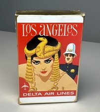 Vintage 70s Delta Royal Jet Playing Cards Los Angeles Sealed Collectible Gift picture